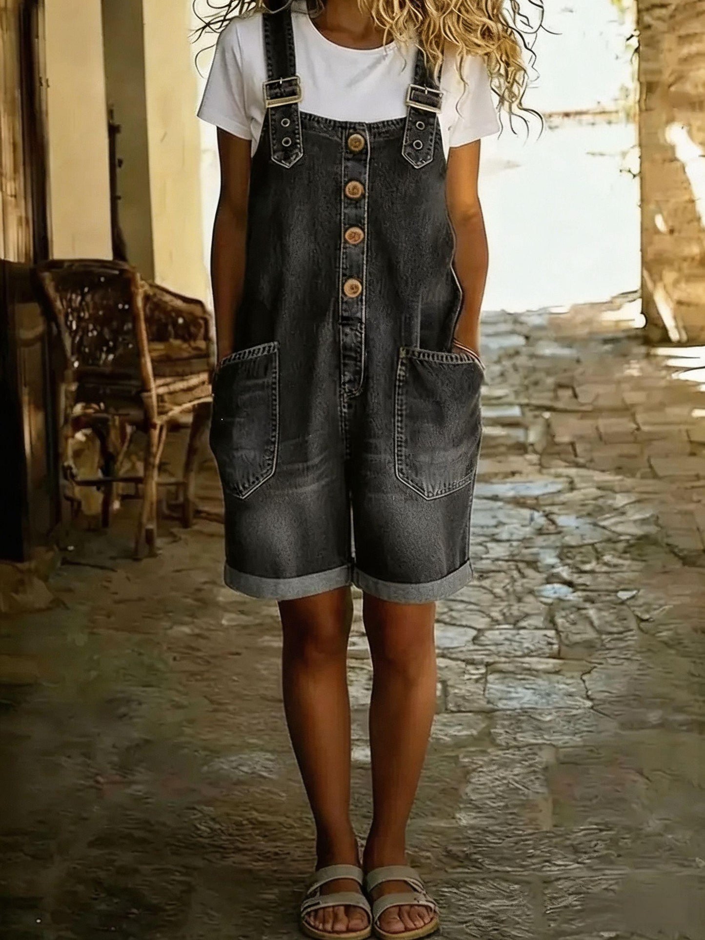 Everyday Relaxed Denim Jumpsuit