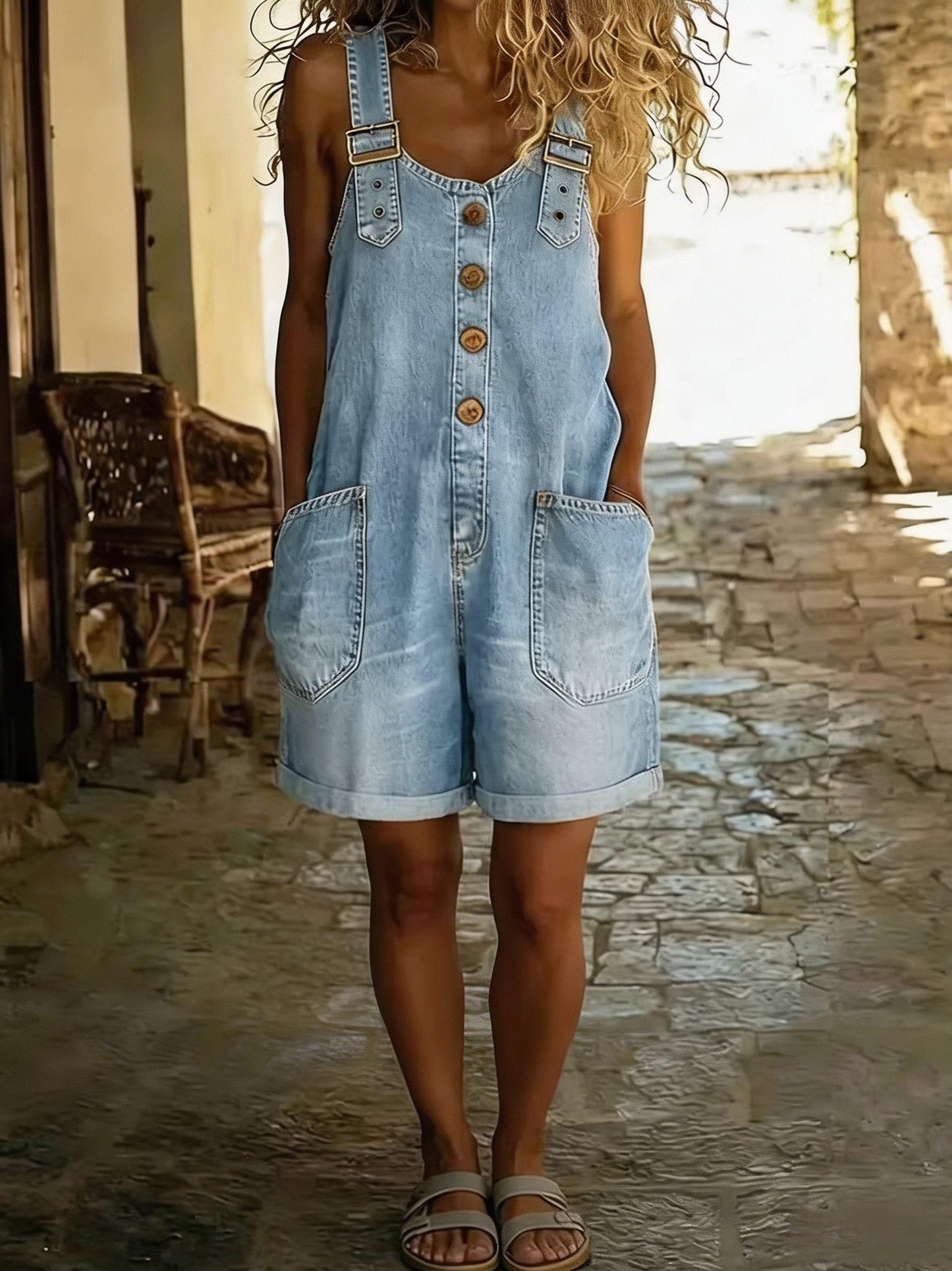 Everyday Relaxed Denim Jumpsuit