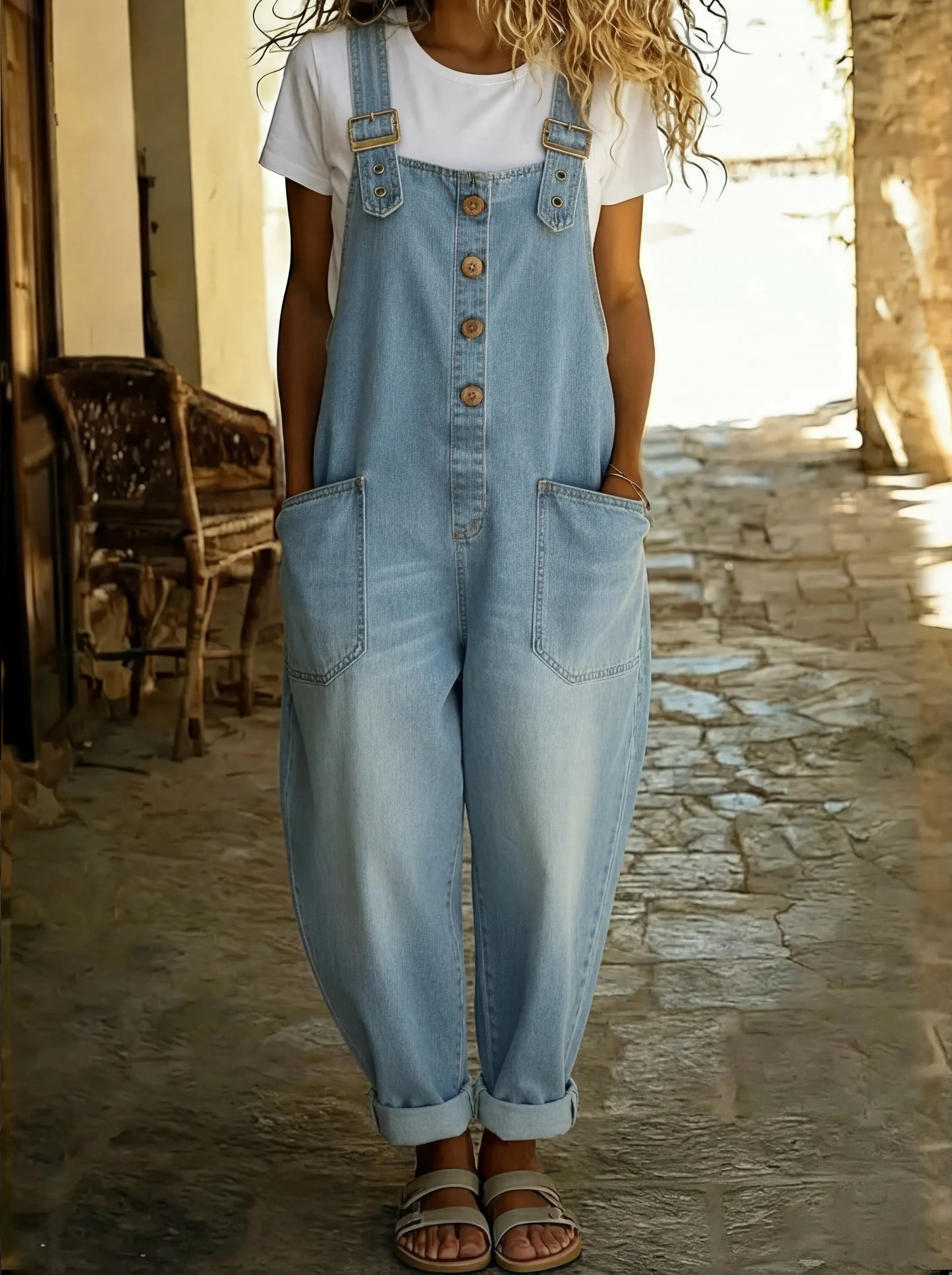 Everyday Relaxed Denim Jumpsuit