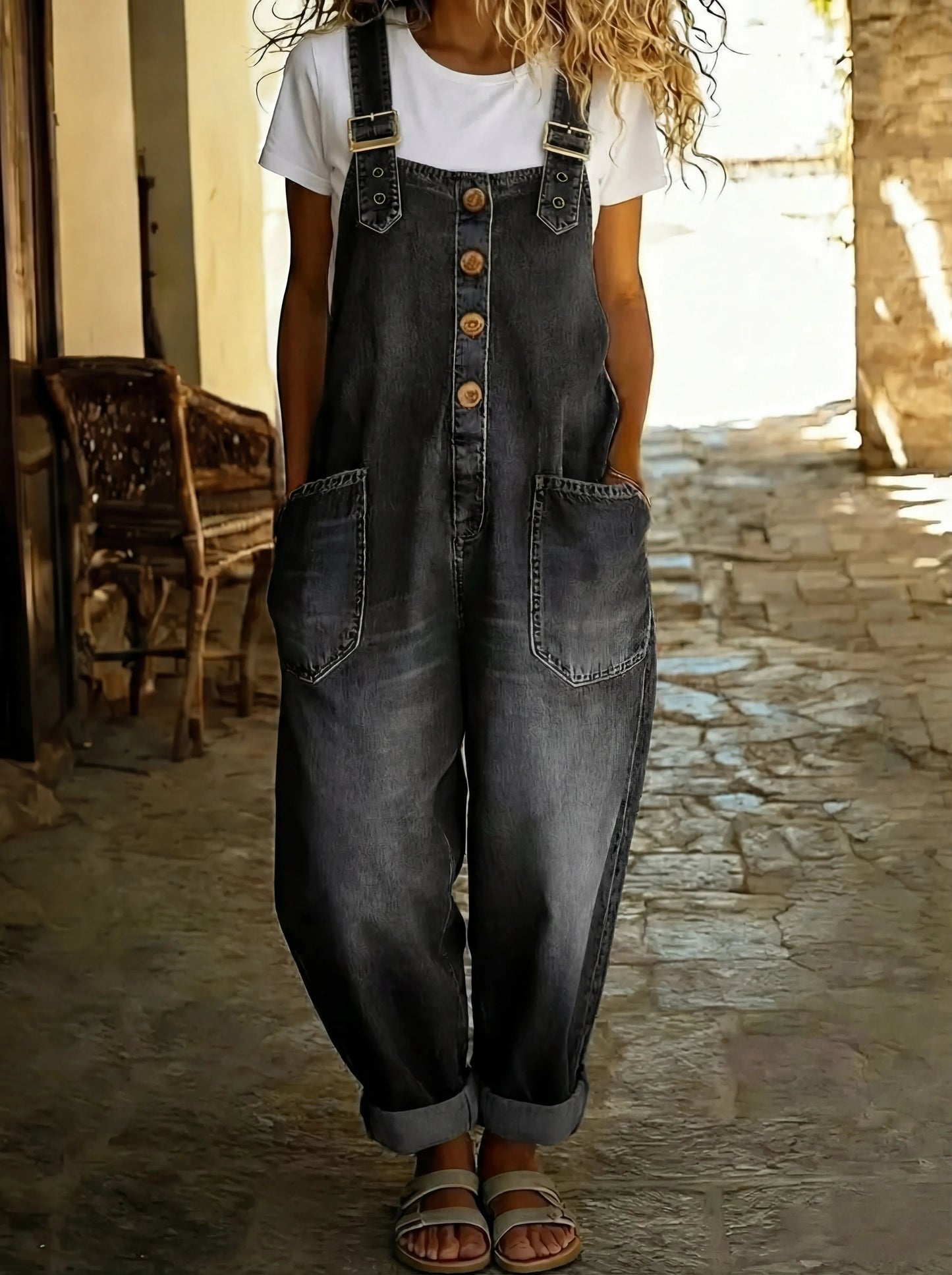 Everyday Relaxed Denim Jumpsuit